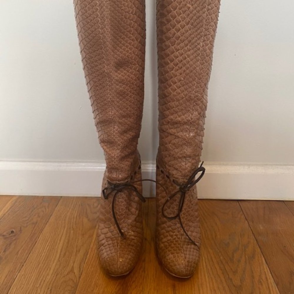 Chloe Snakeskin Knee High Boots